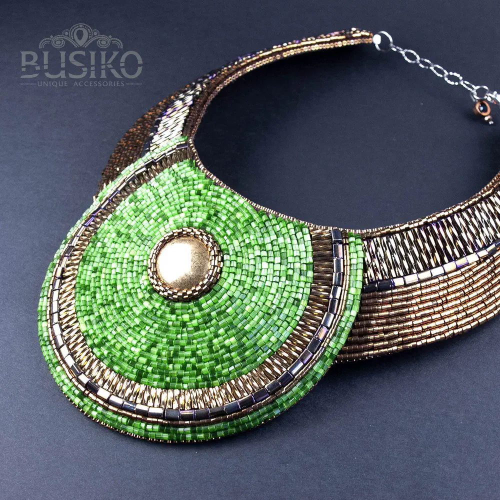Custom order for Alexandra. Round blue&bronze and green&bronze necklaces and earrings Busiko Alex gren blue bronze necklace and earrings 3