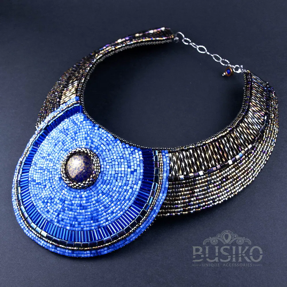 Custom order for Alexandra. Round blue&bronze and green&bronze necklaces and earrings Busiko Alex gren blue bronze necklace and earrings 4