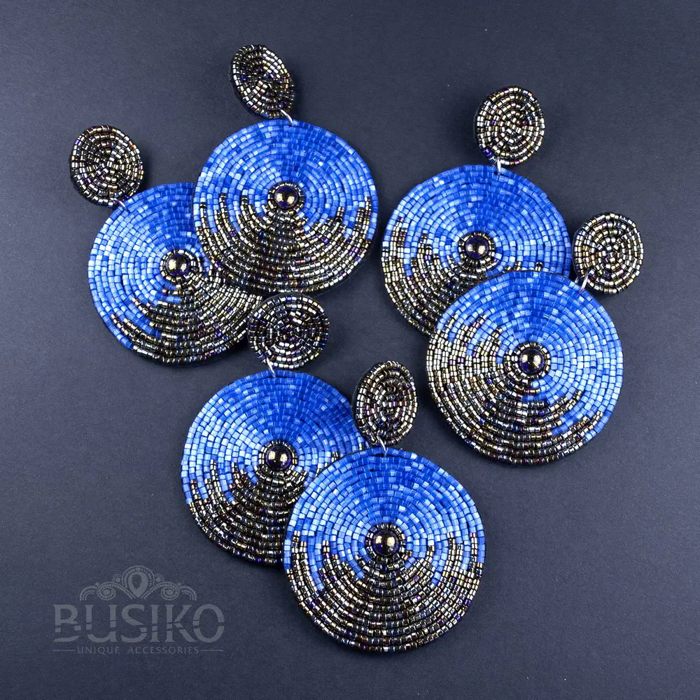 Custom order for Alexandra. Round blue&bronze and green&bronze necklaces and earrings Busiko Alex gren blue bronze necklace and earrings 6